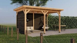 Parijs 19 Buitenverblijf Parijs 2480x3960 mm Onbehandeld Zwart Linkerzijde 1