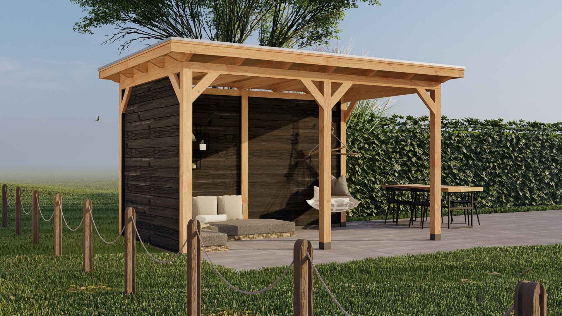 Parijs 5 Buitenverblijf Parijs 2480x3960 mm Onbehandeld Zwart Linkerzijde