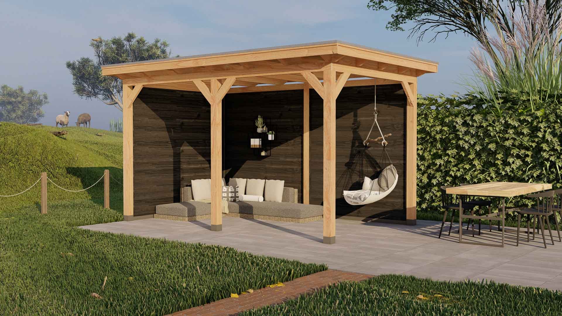 Parijs 6 Buitenverblijf Parijs 2480x3960 mm Onbehandeld Zwart Rechterzijde