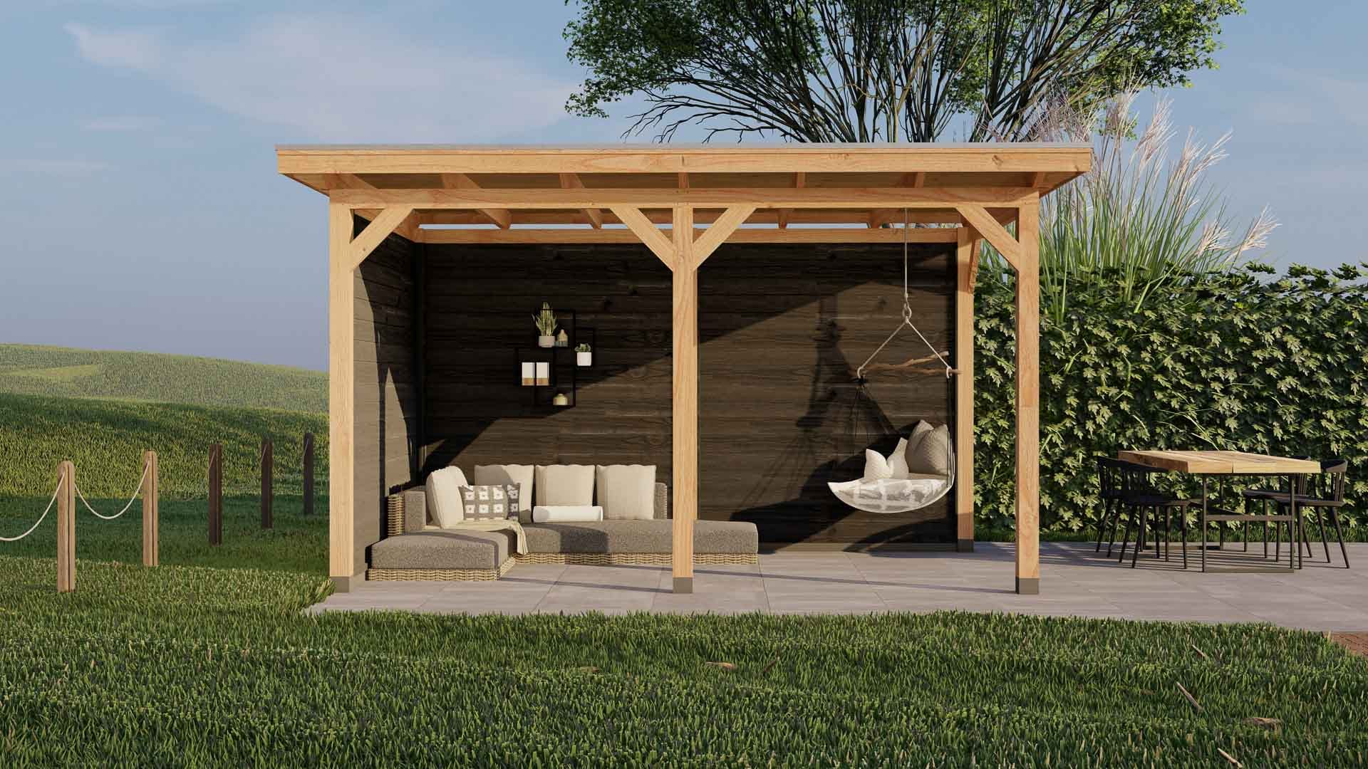 Parijs 11 Buitenverblijf Parijs 2480x3960 mm Onbehandeld Zwart Vooraanzicht