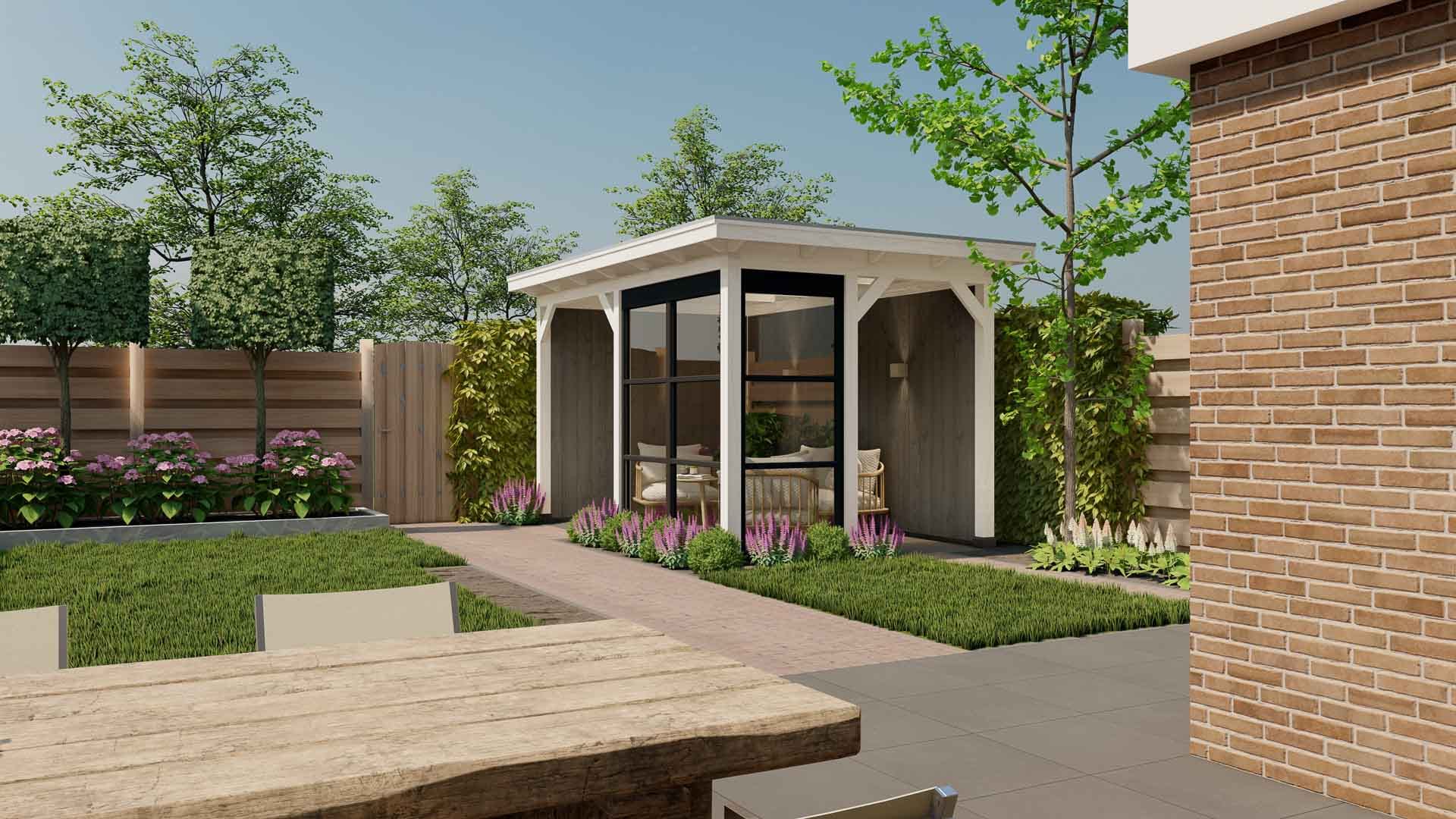 Parijs 4 Buitenverblijf Parijs 2480x3960 mm Wit Grijs rechterzijkant