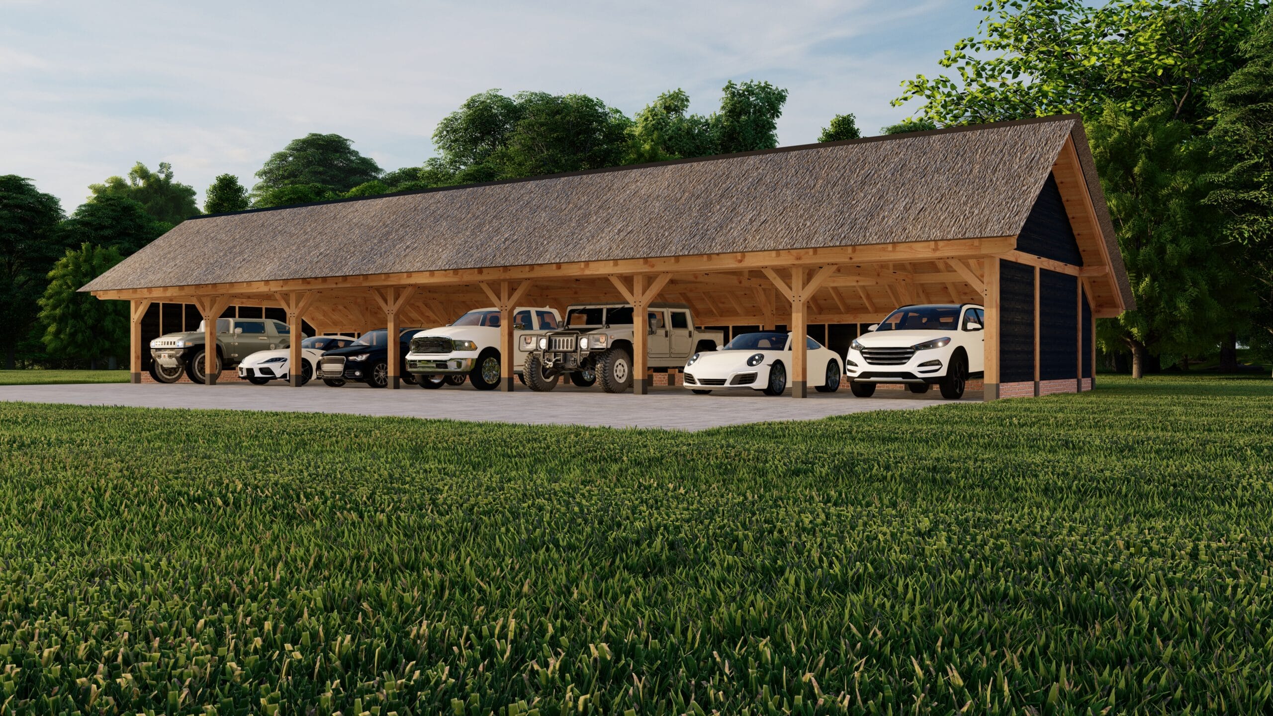 Stockholm XXL 5 Kapschuur Stockholm XXL Dakmaat 25060x7870mm Staandermaat 24000x6630mm Onbehandeld zwart rechterzijde scaled