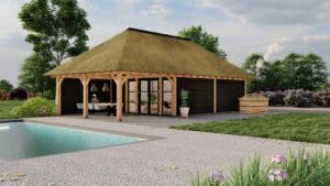 Schildkap Dublin XXL 6082x12386mm Onbehandeld zwart Rechterzijde 1