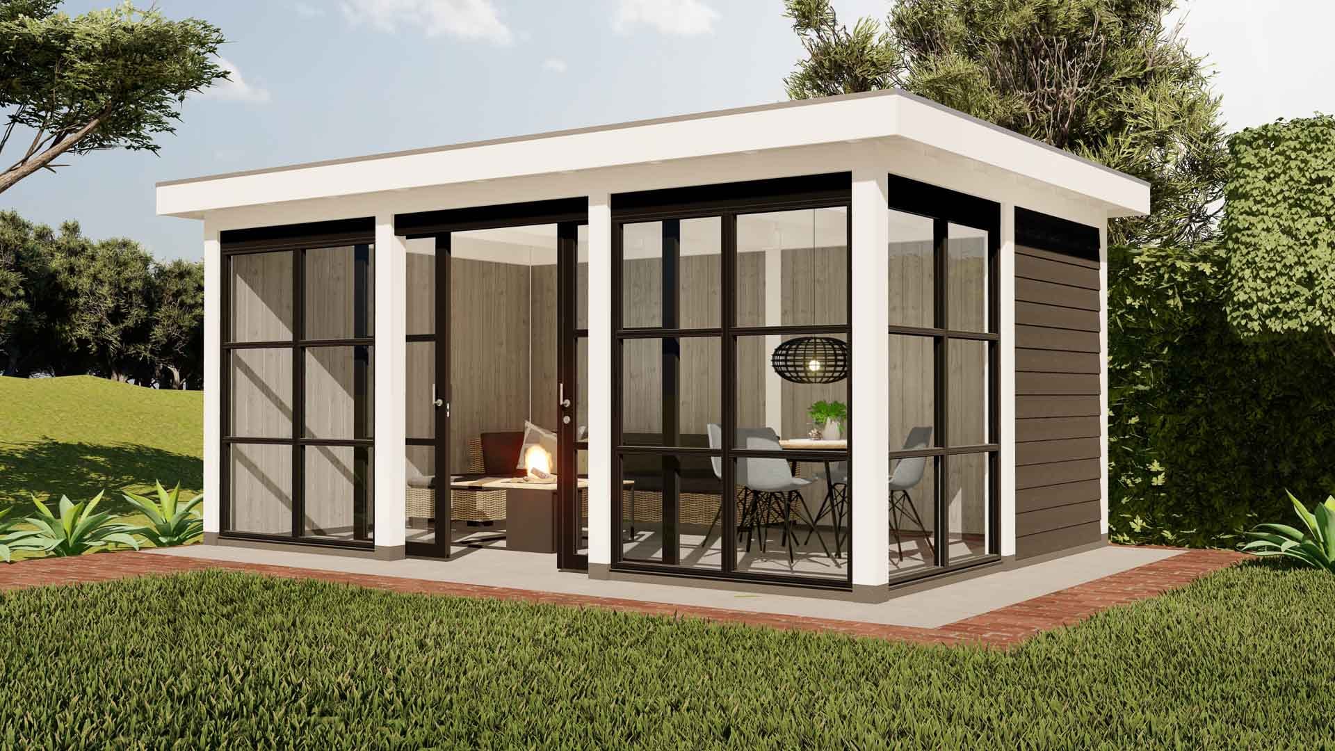 Rome 16 buitenverblijf Rome 6190x4130 mm Wit Zwart Rechterzijde