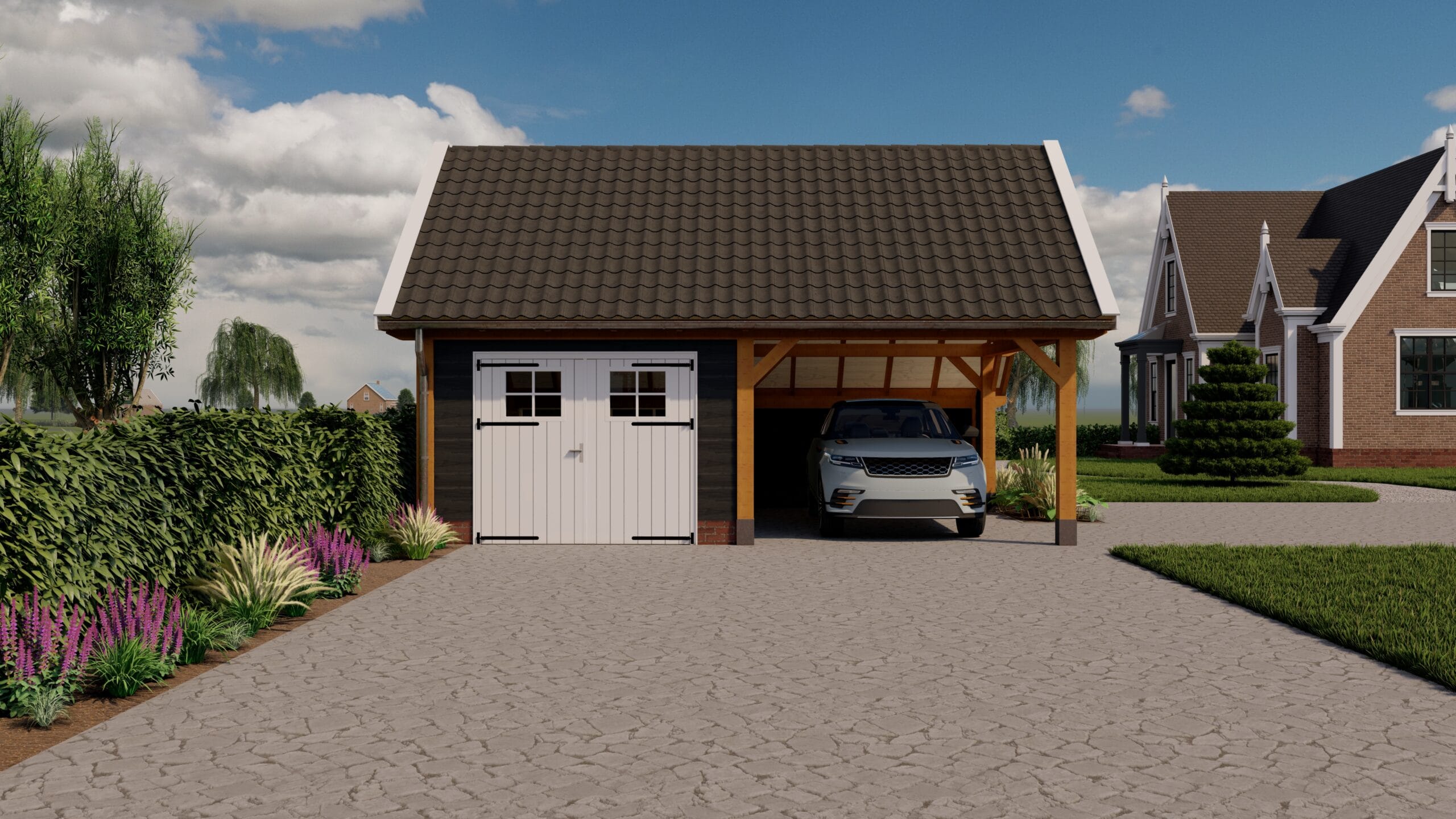 Stockholm XXL 2 kapschuur Stockholm XXL Kapmaat 8300x5610 mm Staandermaat 7530x4786 mm 190x190 voorzijde scaled