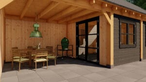 schildkap Dublin XXL Dakmaat 12000x5500 mm Staandermaat 11500x5000 mm Onbehandeld terras 1